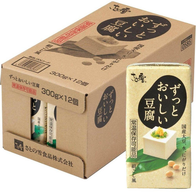 일본 사토노유키 항상 계속 맛있는 실큰 두부 300g 12개입 상온 보관 일본두부, 340g, 12개