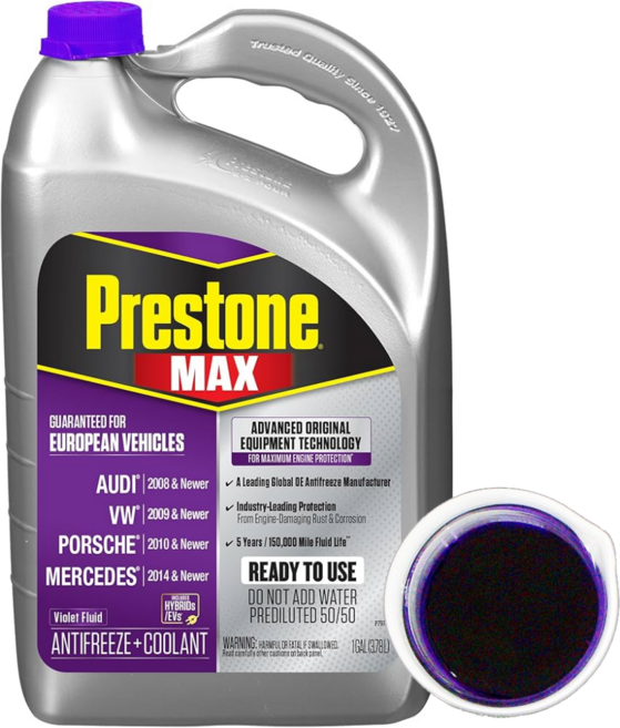 보라색 부동액 50:50 원산지 미국 프레스톤 3.8리터 유럽차용 냉각수, 1개, 3.78L