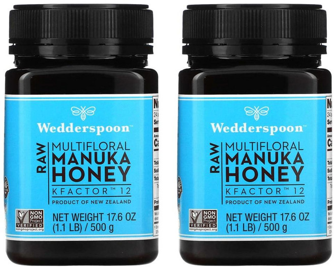 웨더스푼 로우 멀티플로럴 마누카 허니 K팩터 12 Wedderspoon Raw Multifloral Manuka Honey KFactor 12 500g, 2개