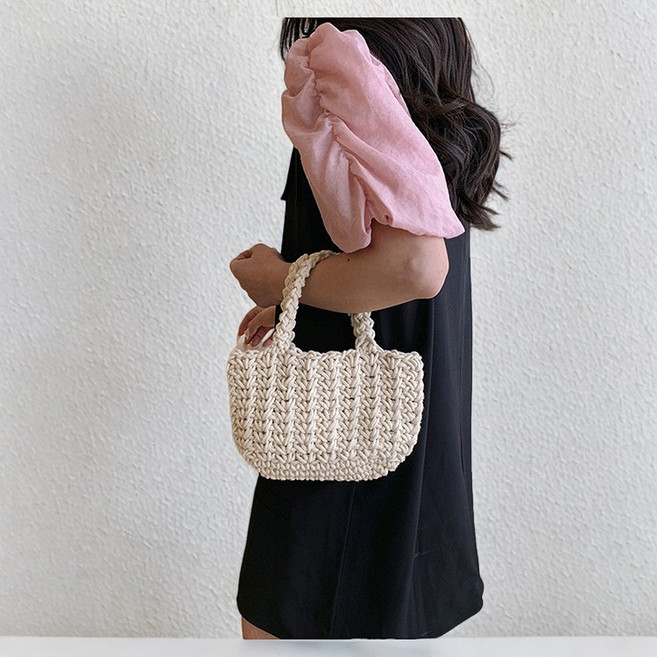 솜솜스퀘어 니트 쁘띠 가방 토트백