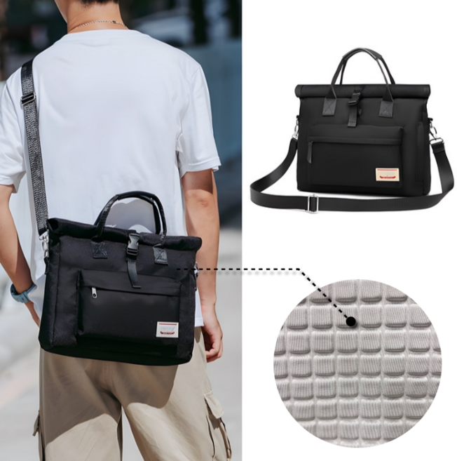 시티슬릭 EVA 충격흡수 노트북 아이패드 가방 크로스백 백팩 내부포켓 대용량 수납, 블랙, 1개