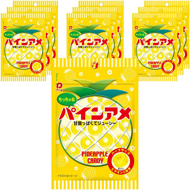 Pine 迷你鳳梨糖, 10袋, 36g