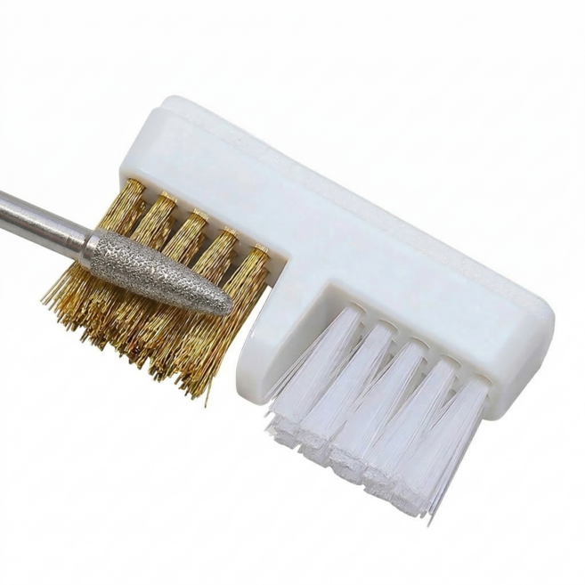 네일 드릴 비트 클리너 브러쉬 그라인딩 헤드 청소 세척 브러시, 1개, 화이트