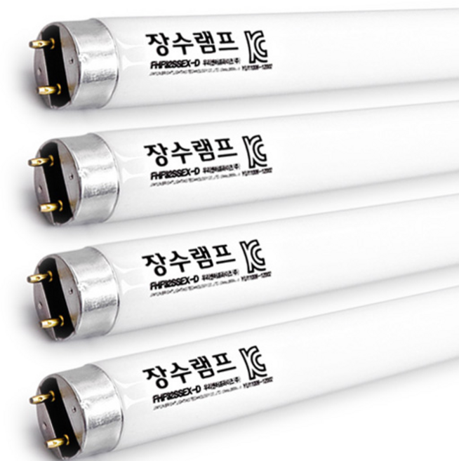 장수램프 직관형광등 FL 32W 주광색 형광등 4개입(1세트), 4개