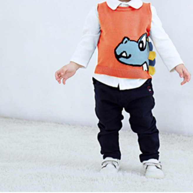 피앤엘스타일 남아 여아 영유아 봄 가을 겨울 외출 3D 공룡 조끼