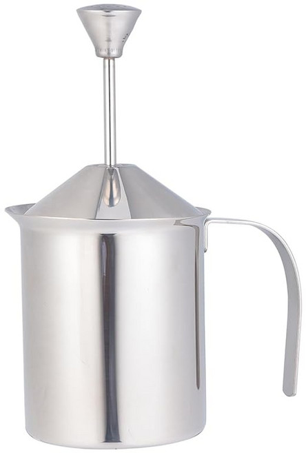 일본 직배송 보프레티 스테인리스 스틸 이중 메쉬 수동 우유 거품기 400cc 두꺼운 가정용 커피 애호가를 위한 제품