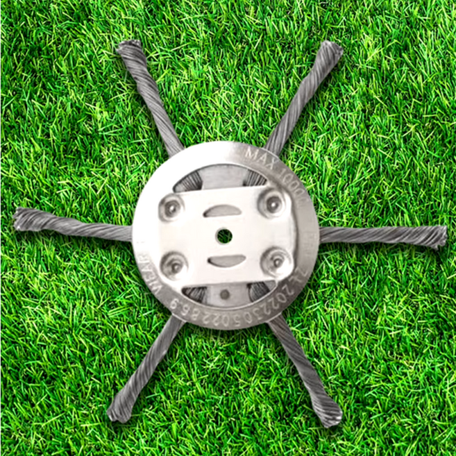 스틸 와이어 철사 예초기 브러쉬 안전날 잡초 풀 제거 제초기 브러쉬날 교체 부품 트리머 6홀, 1개