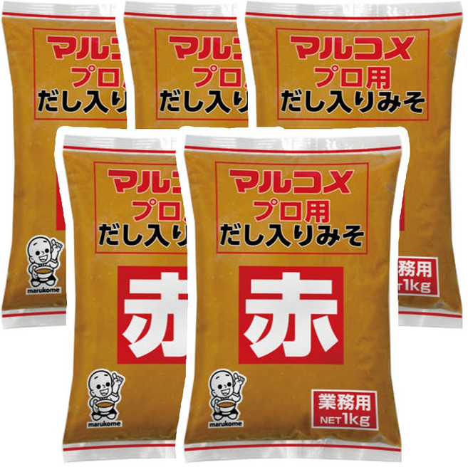 마루코메 미소된장 아까미소 다시이리 프로아카, 1kg, 5개