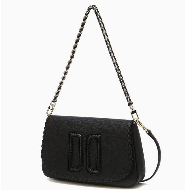 [닥스정품/선물포장] 014 DAKS 닥스 스테디셀러 블랙 DD로고 소가죽 체인숄더백 겸 크로스백