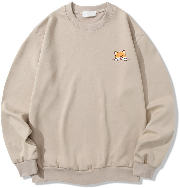 일루소 로고 시바견 소프트 특양면 맨투맨