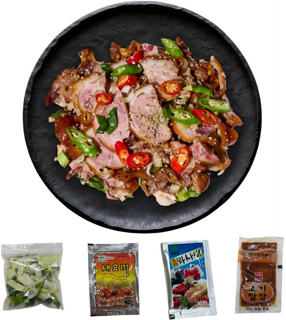 100% 국내산 김가네 순살 밀키트 족발 앞다리 무뼈 무침족발, 1세트, 500g