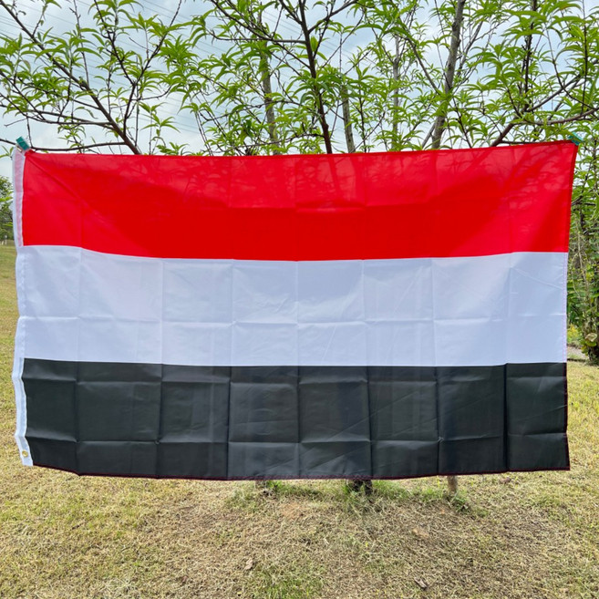 국기 양면 관통 예멘 깃발 장식용 하이 퀄리티 폴리에스터 90 150cm, [01] 90x150 센치메터, 1개, 1. 90x150 센치메터