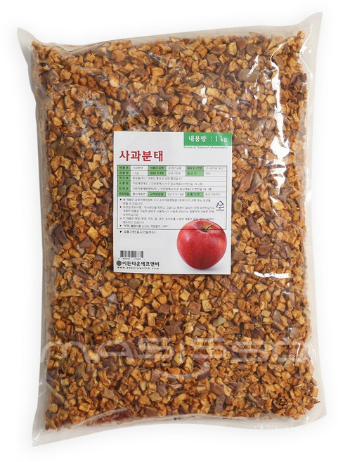 이든 사과분태 국산 5mm 사이즈 1kg 잼 스프레드 제빵 말린 건조 사과 조각, 1개