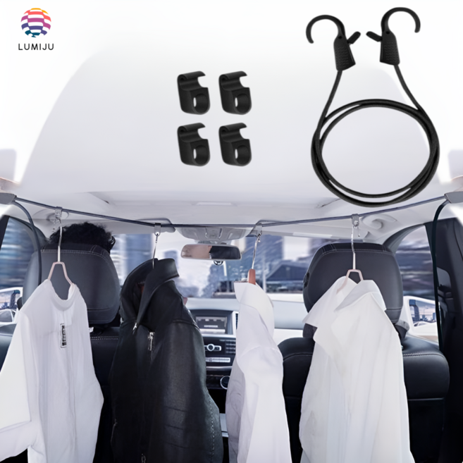 트렁크 옷걸이 차량용 다용도 행거 수납걸이 뒷자석 걸이, 검정(1.5m), 1개