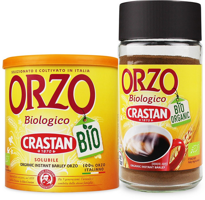 크라스탄 유기농 디카페인 보리 커피 오르조 보리차 125g+85g 1Set 카페인없는 차