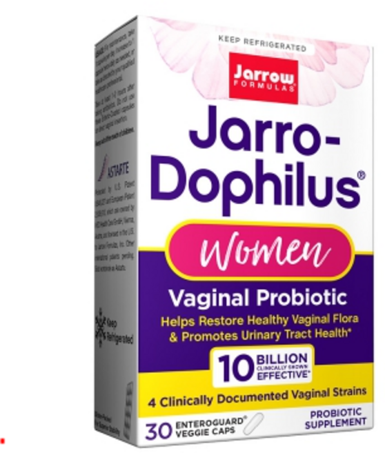 Jarrow Formulas Jarro Dophilus Vaginal Probiotic Women 10 Billion 자로우 포뮬러스 자로 도피러스 여성 100억 30베지캡슐 1팩, 2개, 30정