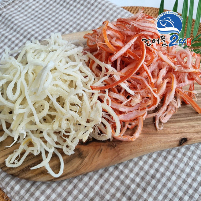 국내가공 부드러운 백진미채 홍진미채 500g+500g (총 1kg) 진미채 오징어채 진미 일미 마른 안주 중부시장 [원산지:원산지[페루]], 500g