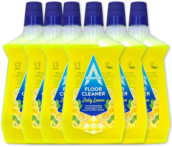 아스토니쉬 바닥전용클리너 제스티 레몬향 바닥 클리너, 6개, 1000ml