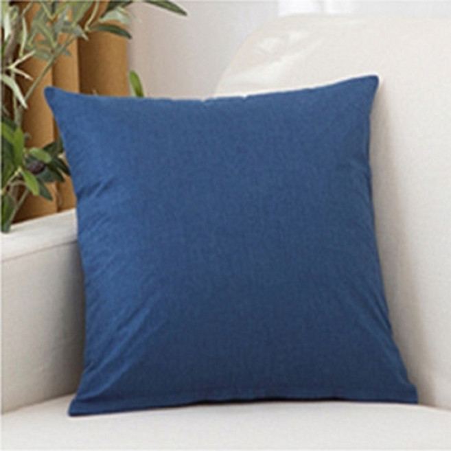 소프트 컬러 무지 린넨 쿠션커버 2개 세트, 사파이어블루