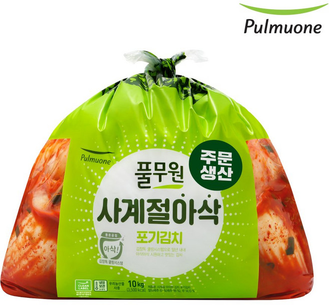 Npay+3% 풀무원 생산직송 사계절 아삭 포기김치 10kg, 1