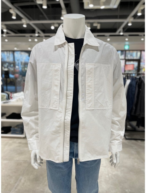 캘빈클라인 진 CALVIN KLEIN JEANS 캘빈클라인진남여공용 CK 쿨링 린넨 오버사이즈핏 셔츠형 자켓 J326063-YAF YGC468 FMR773