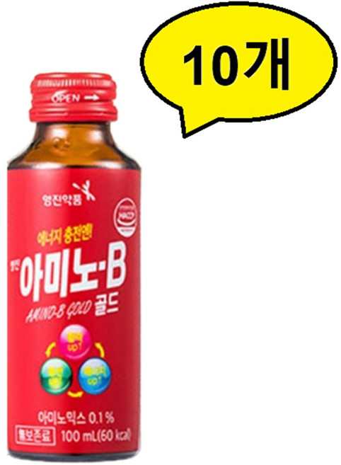 영진약품 아미노비 100ml 활력 충전 에너지 드링크 음료, 10개