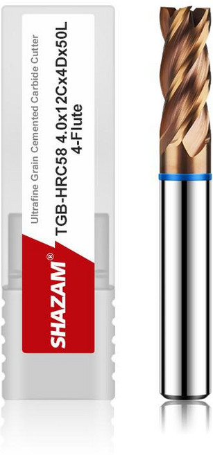 SHAZAM HRC50 텅스텐강 카바이드 4 플루트 플랫 엔드 밀 CNC 기계식 스테인리스 스틸 커터용, [06] 3.0x8Cx4Dx50L, [03] TGB-HRC58, 1개