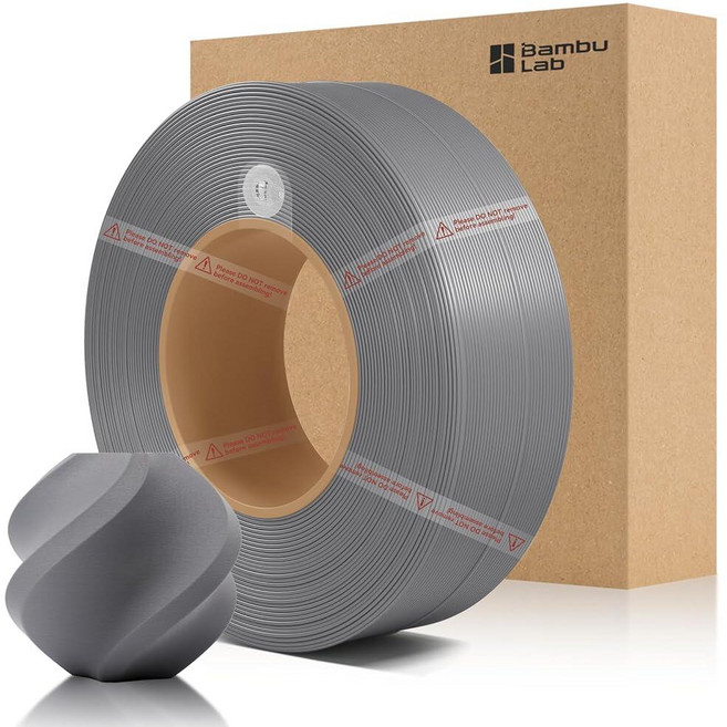Bamboo PLA 매트 리필 필라멘트 1.75mm 1KG (2.2lbs) Bambu Lab A1/X1/P1 시리즈 3D 프린터용 RFID 포함 쉬운 인쇄 3D 프린팅 필라, Ash Grey 11102