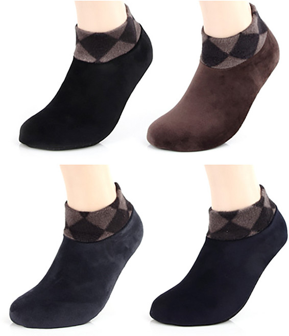 겨울덧신 단색 신사벨벳 카바 4개 세트 / 남자 요술버선