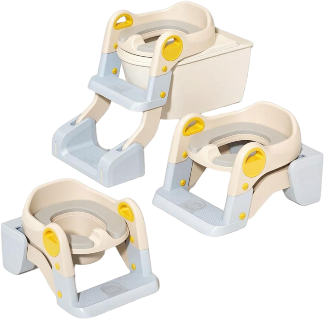 3 in 1 유아변기 아기변기 접이식 유아 사다리 변기, 블루