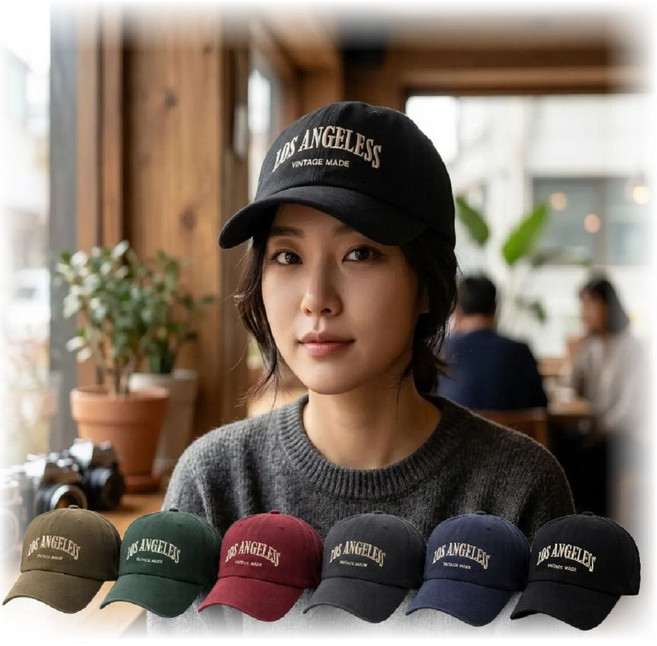 모에파 로스엔젤레스 빈티지 워싱 남녀공용 볼캡 (6컬러)