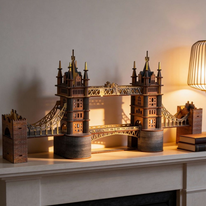 FOOI 풀컬러 DIY 타워 브릿지 3D 입체 원목조립키트 건축모형
