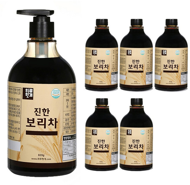 하루헛개차 헛개열매차 고농축원액96% 야관문차 옥수수수염차 사은품 휴대용용기 증정, 820g, 6개, 보리차