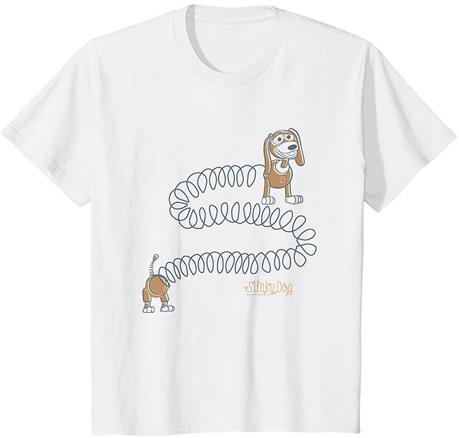 디즈니 픽사 토이 스토리 슬링키 독 빈티지 로고 티셔츠