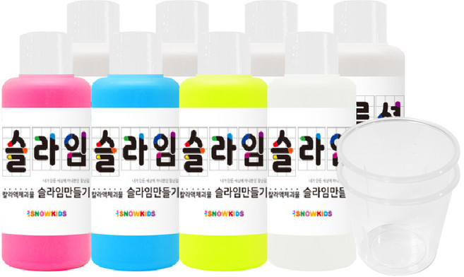 슬라임만들기 세트 70ml 4색 KIT 스노우키즈 직접 만드는 수제 액체괴물 액괴, 슬라임만들기세트 (70ml), 1개