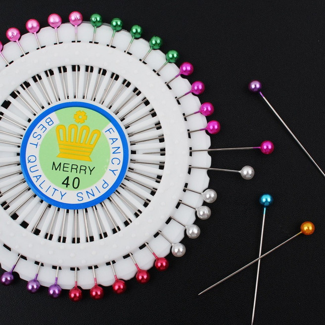 시침핀 대용량 소용량 옷만들기 재단도구 핀대, 원형시침핀, 1개
