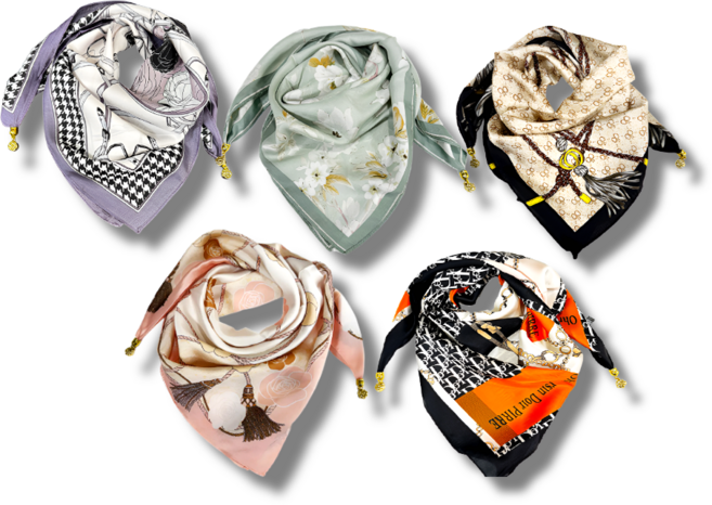 누아니 부드러운 자석 여성 스카프 사각 5종세트