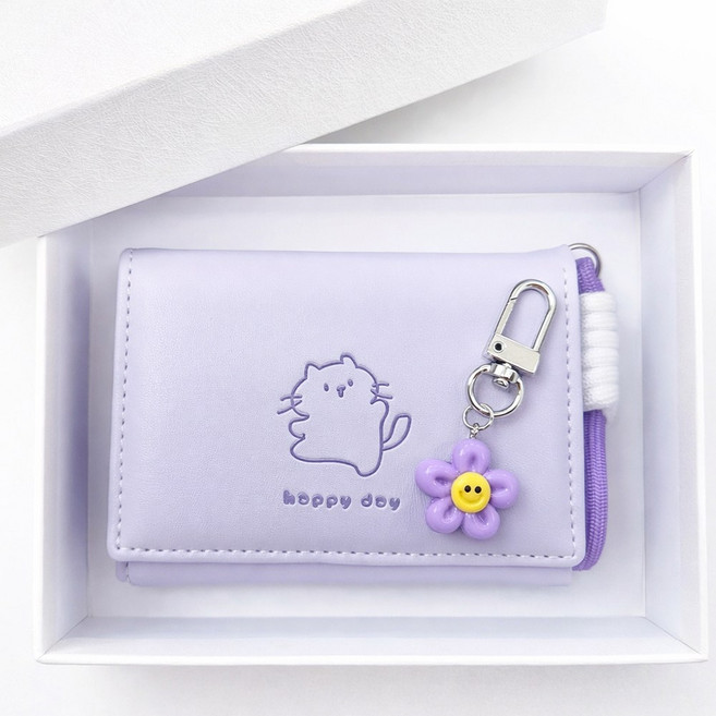 감성 포인트 반지갑 키링세트 선물상자포장 학생 생일선물
