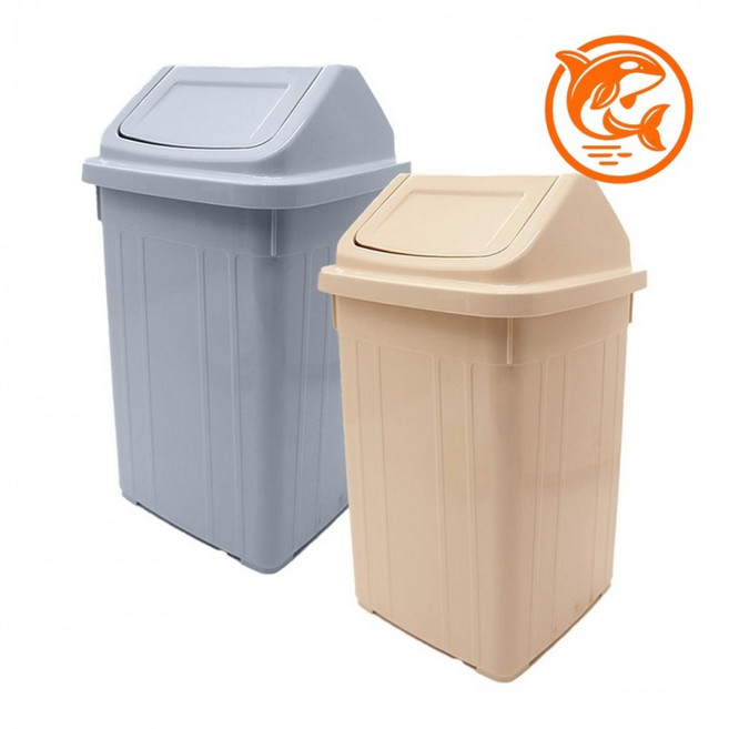 대형 업소용 분리수거함 45리터, 베이지
