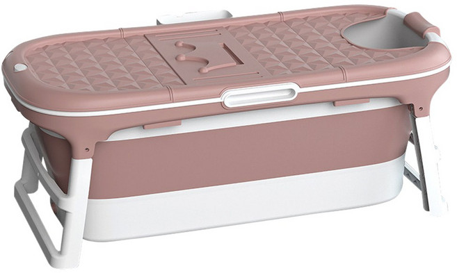 에이치앤아이 접이식욕조 이동식 반신욕조 고급형(크라운), 1개, 핑크