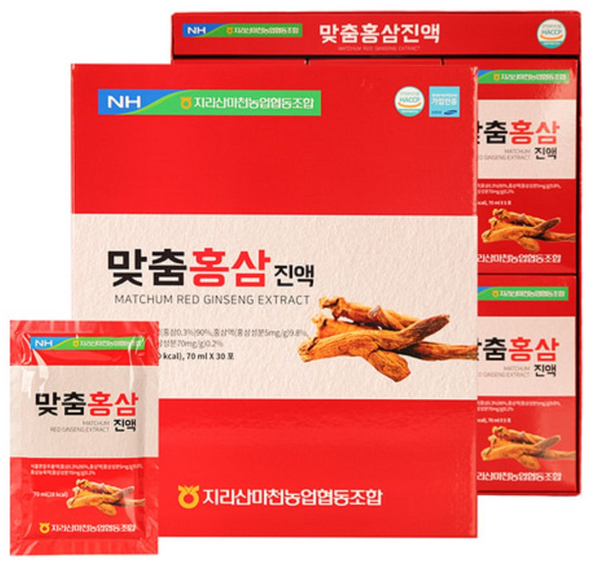 마시는수액 국내산 농협 맞춤 홍삼진액 70ml 파우치형, 2개
