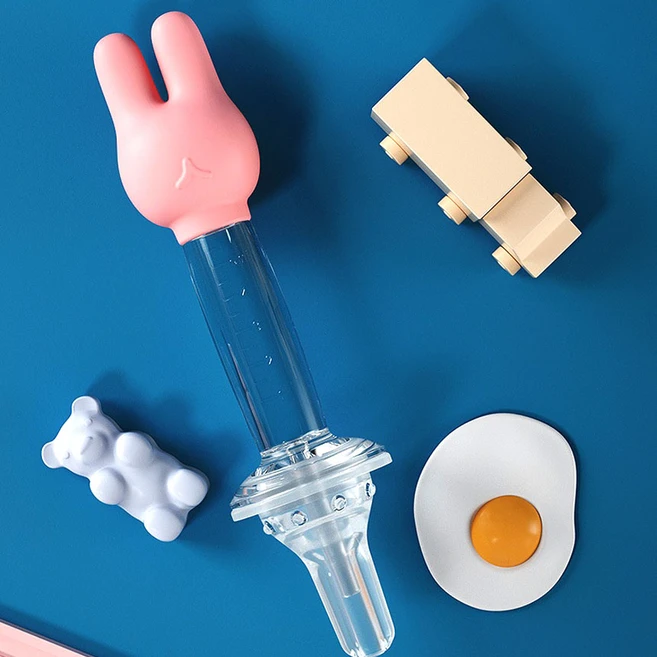 실리콘약병 약통 물약병 아기 투약병 물약통 약주사기, 블루, 1개, 네코네코 실리콘약병 - 쿠팡