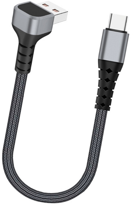 스마트폰 및 태블릿용 90도 엘보우 데이터 코드가 있는 USB-타입 C 고속 충전 케이블, 0.5m, 0.5m