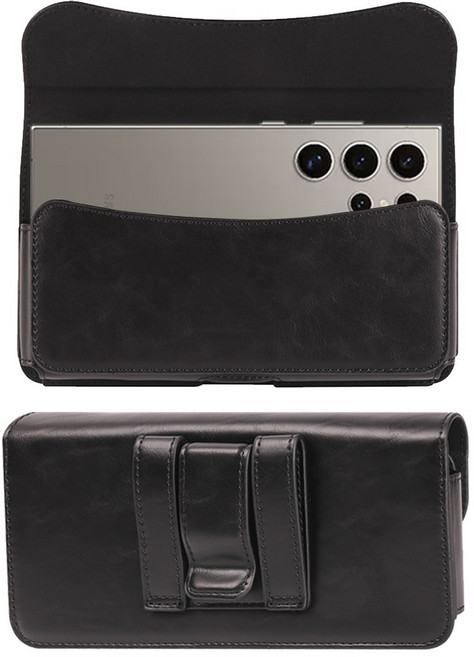 인조가죽 레더 허리 벨트 폰케이스 가로형, 1개, 블랙 L