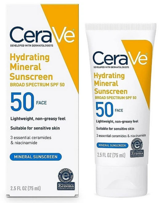 세라비 하이드레이팅 미네랄 SPF50+ 선크림 75ml_147837, Face, 1, 75ml - 쿠팡