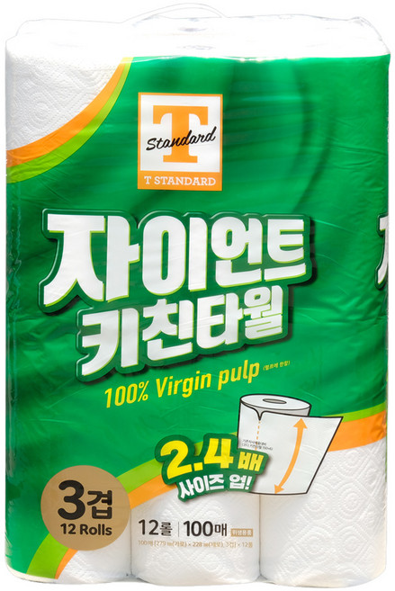 자이언트 키친타월 3겹, 100매입, 12개