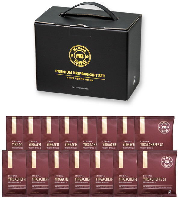 [드립백커피선물세트] 에티오피아 예가체프G1 15개입 선물세트, 195g, 1개