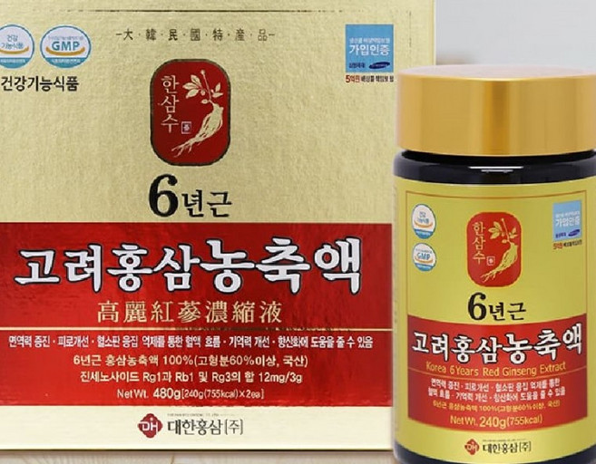 건강식품 보조식품 고려홍삼농축액 240g 2병 KS한삼수, 1개