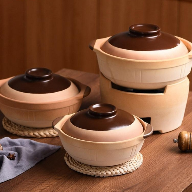 DOA 냄비 밥 뚝배기 찌개 국 가정용 가스레인지 세라믹, 1개, 22cm