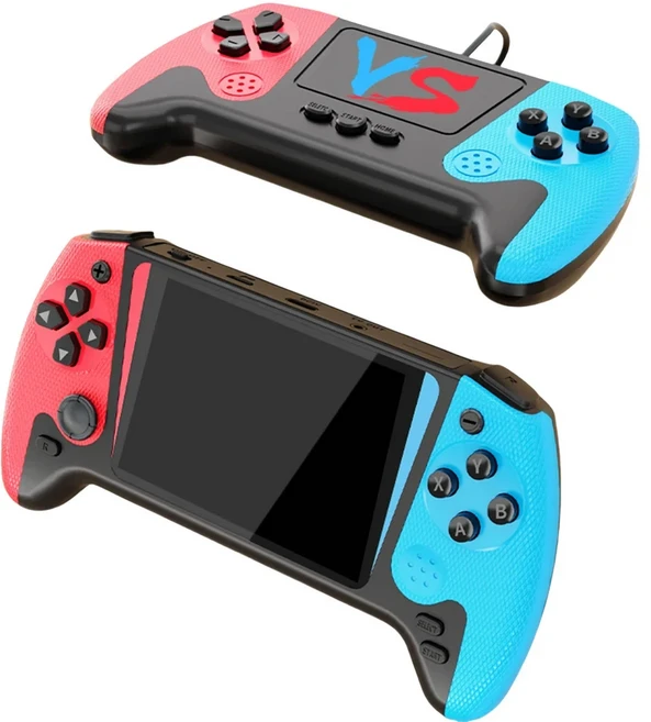 미니게임기 휴대용게임기 500게임 3.5인치 빈티지 클래식 크리에이티브 게임기, 레드블루, 레드블루 2인용